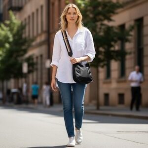 AhDorned Black Nylon Crossbody Messenger Bag Purse Guitar Belt Strap Messenger